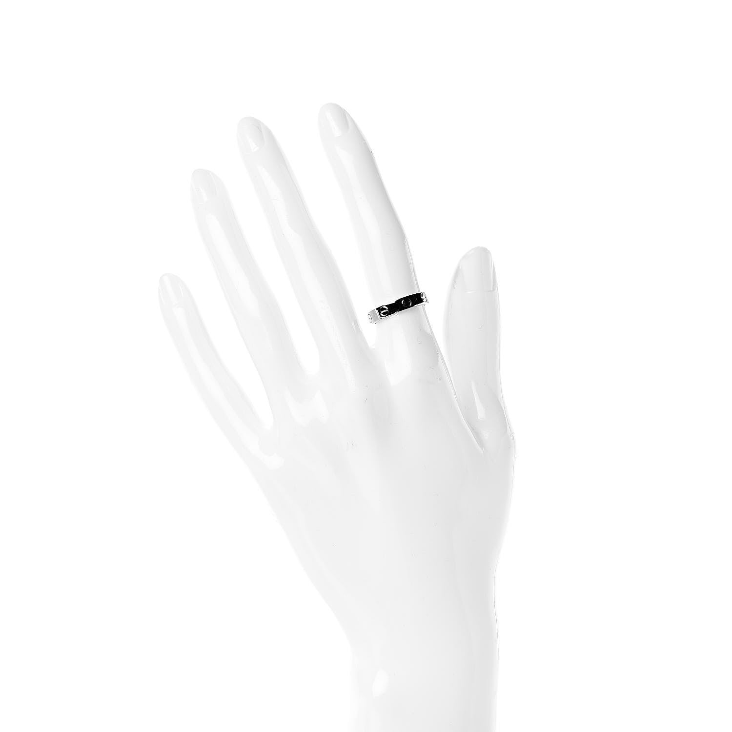 Cartier 18K White Gold 3.5mm LOVE Wedding Band Ring 49 5 2 of 4