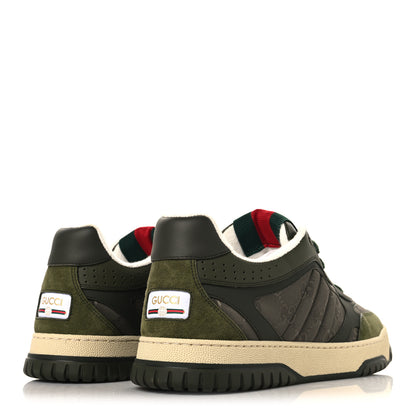 Gucci Nylon Suede Calfskin Mens Re-Web Sneakers 9.5 Dark Green 5 of 9