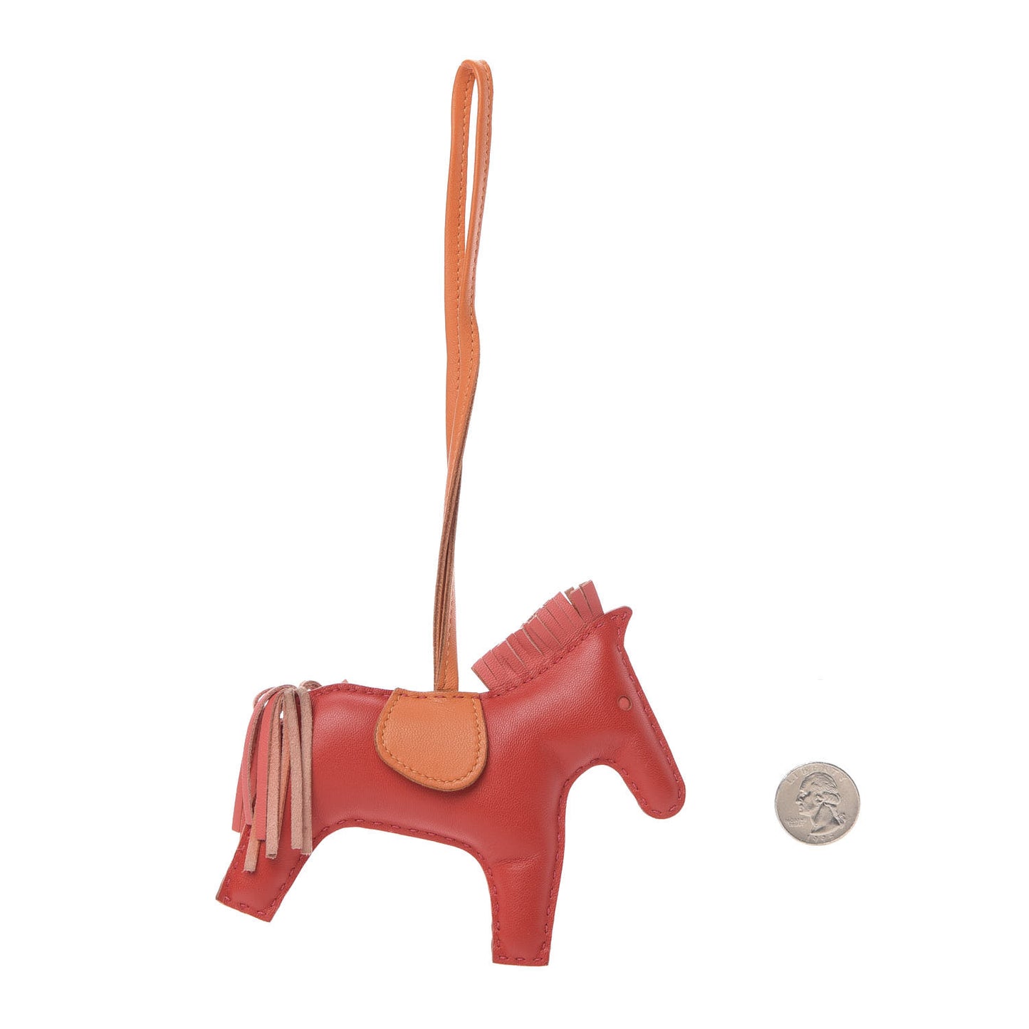 Milo Lambskin Grigri Rodeo Horse Bag Charm MM Rouge Rose Indien Jaipur Feu