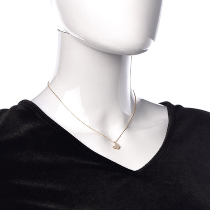 Van Cleef & Arpels 18K Yellow Gold Mother of Pearl Sweet Alhambra Butterfly Pendant Necklace 2 of 7