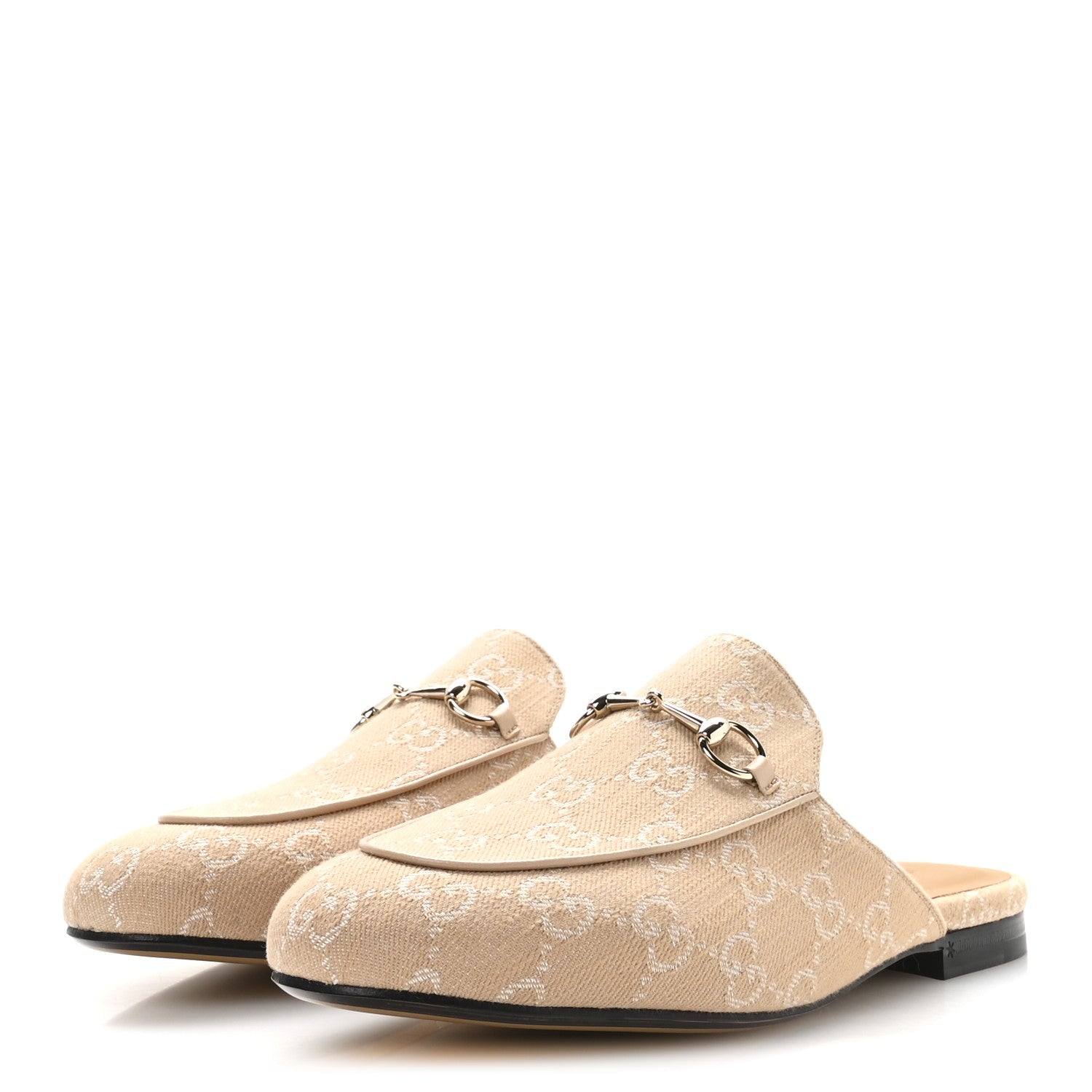 Gucci Summer Denim GG Malaga Kid Womens Princetown Slippers 40.5 Souffle Rose 4 of 8