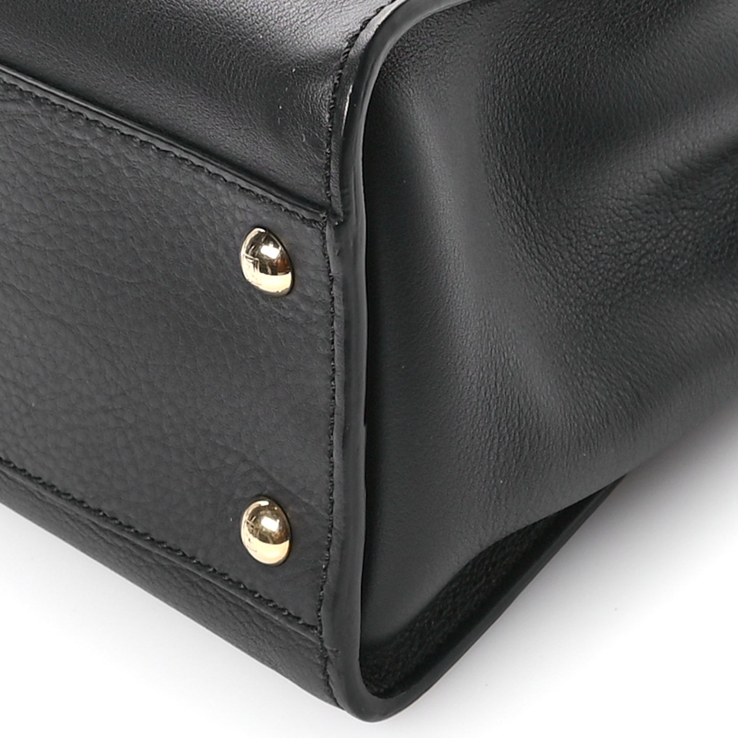 Vitello Seta Shiny Nappa Medium Peekaboo Iconic Satchel Black