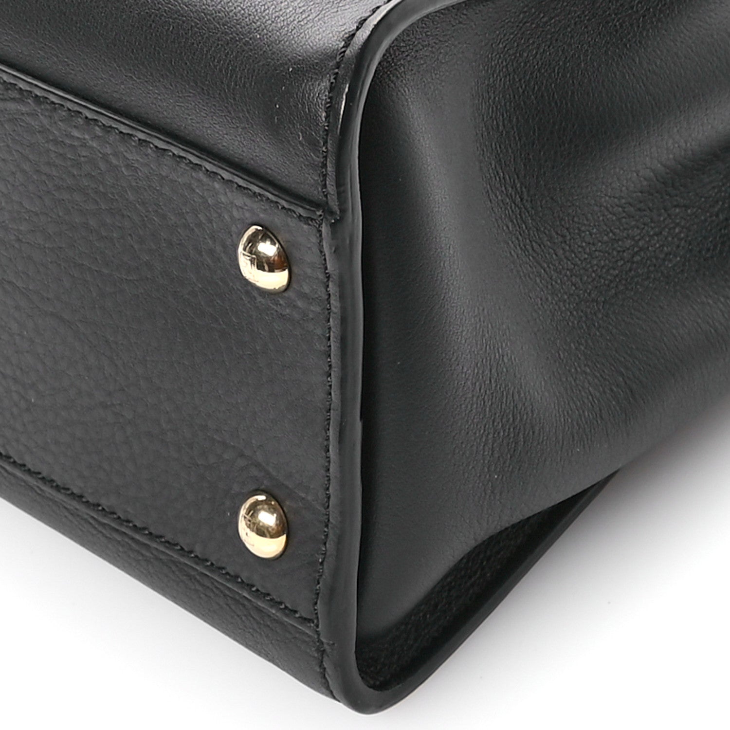Fendi Vitello Seta Shiny Nappa Medium Peekaboo Iconic Satchel Black 11 of 11