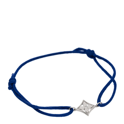 Louis Vuitton 18K White Gold Diamond Idylle Blossom Cord Bracelet Blue 1 of 3