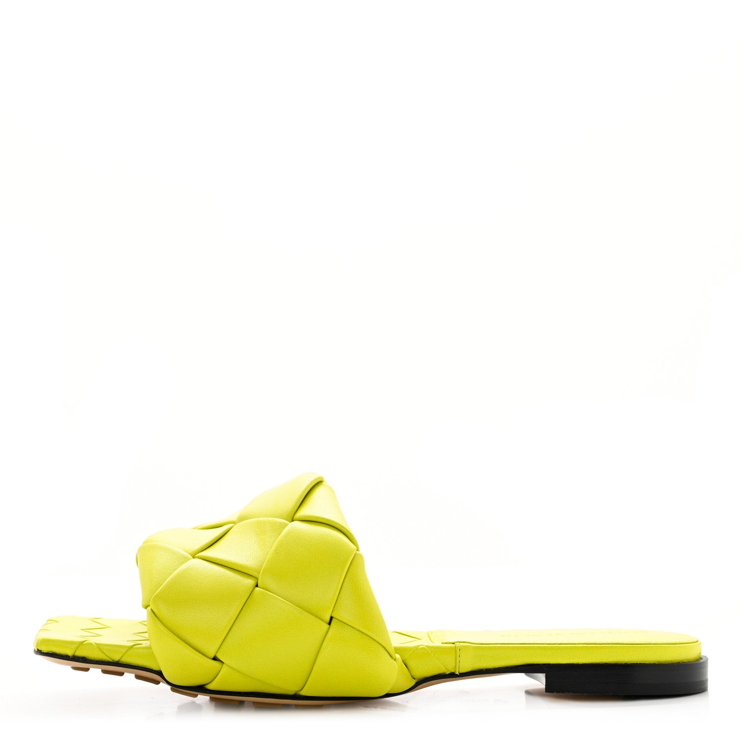 Bottega Veneta Nappa Maxi Intrecciato Lido Flat Sandals 37.5 Kiwi 1 of 7