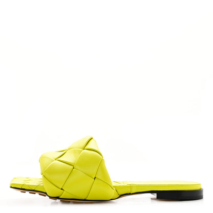 Bottega Veneta Nappa Maxi Intrecciato Lido Flat Sandals 37.5 Kiwi 1 of 7