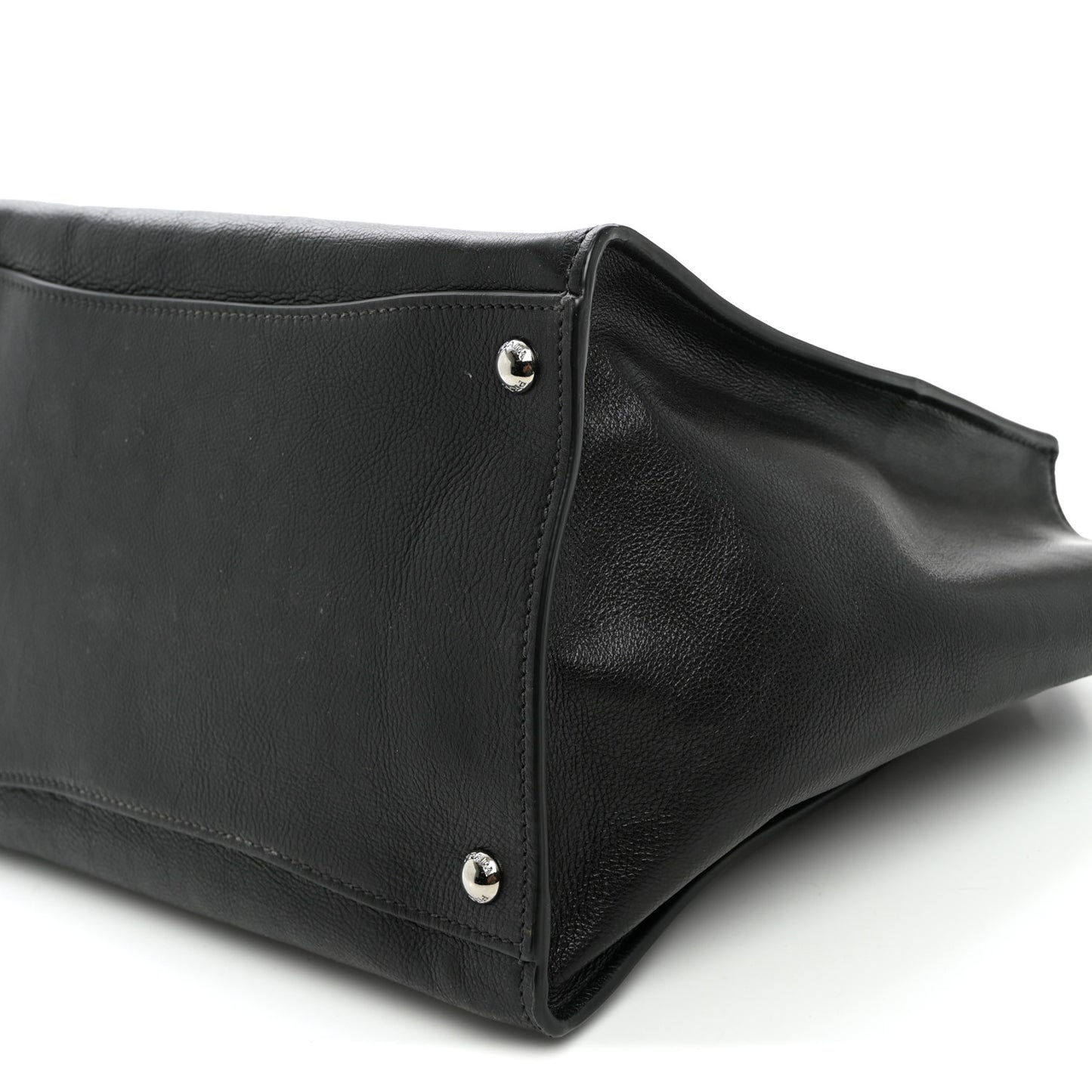 Glace Calf Twin Pocket Tote Black