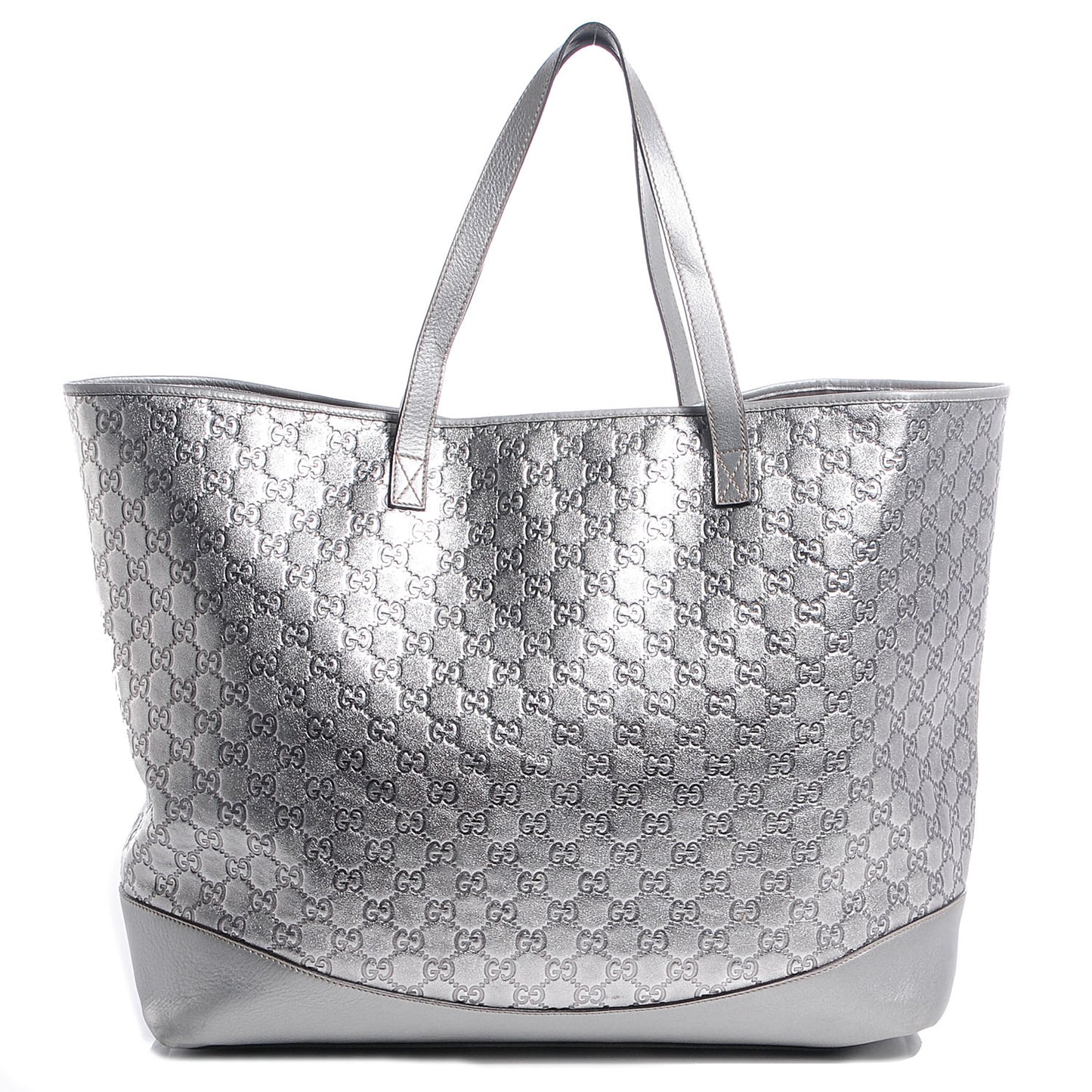 Guccissima Large Tote Silver
