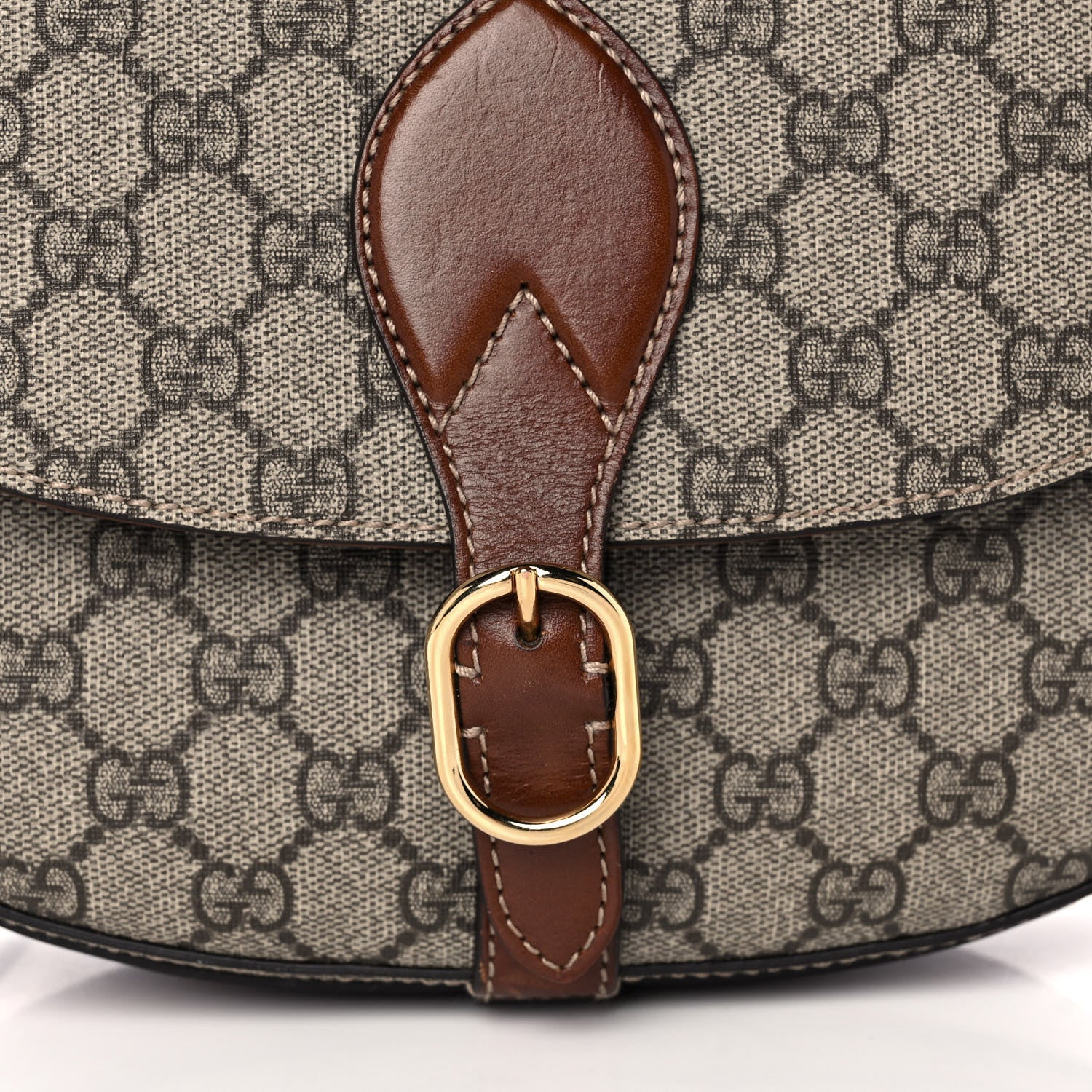 Gucci GG Supreme Monogram Small Messenger Shoulder Bag Beige Cuir 11 of 16