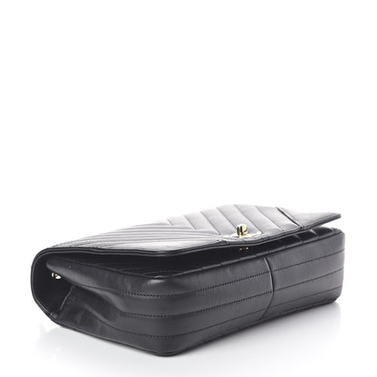 Chanel Calfskin Chevron Quilted Statement Flap Black 4 of 11
