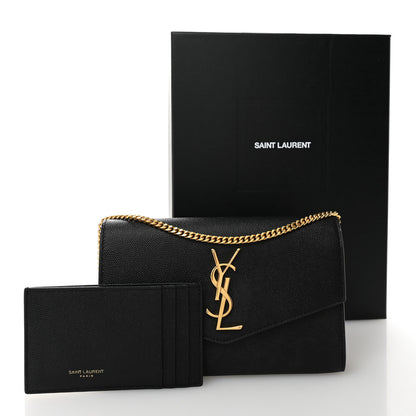 Saint Laurent Grain de Poudre Uptown Chain Wallet Black 11 of 11