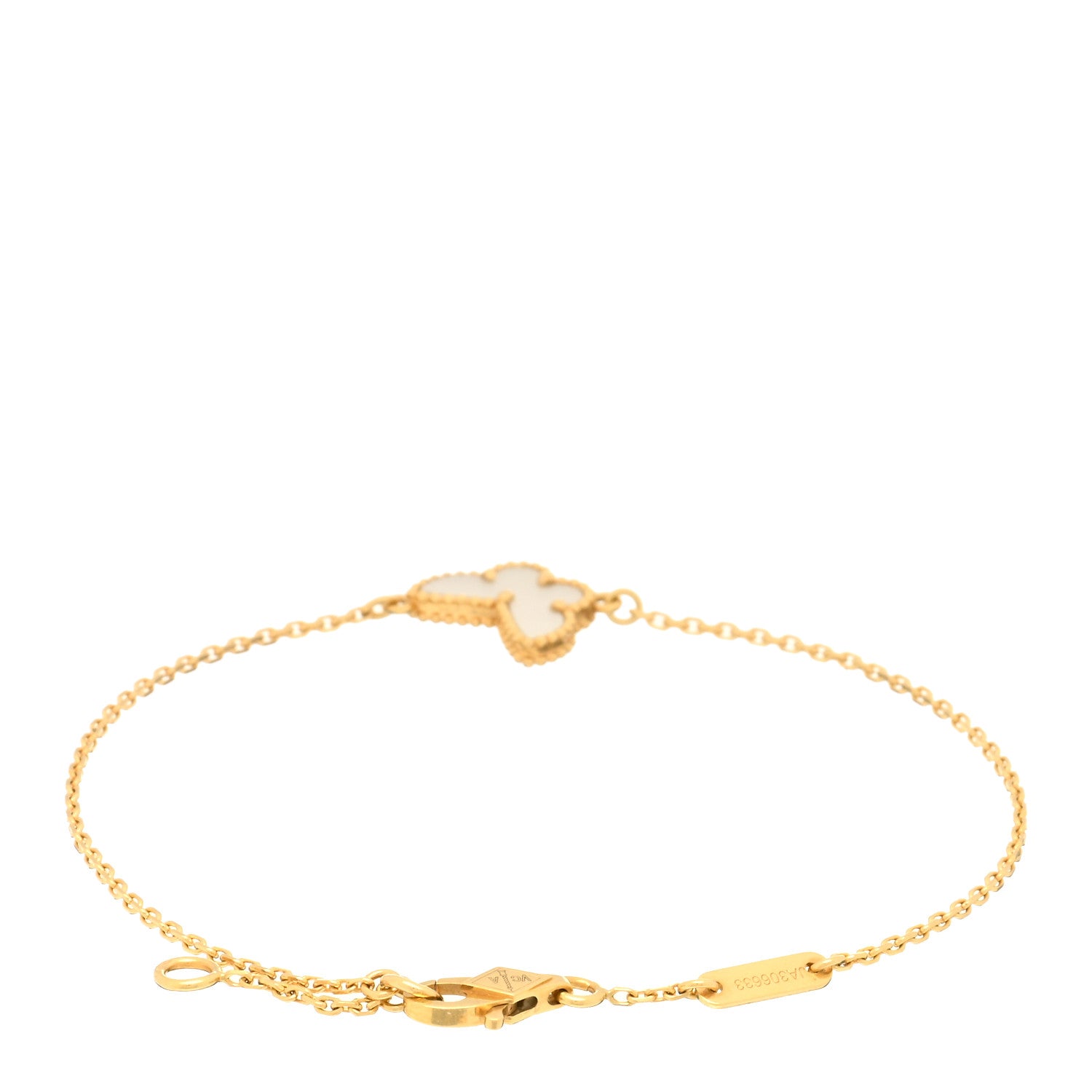 Van Cleef & Arpels 18K Yellow Gold Mother of Pearl Sweet Alhambra Butterfly Bracelet 2 of 4