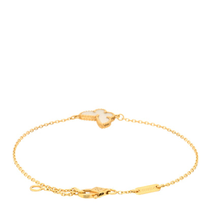 Van Cleef & Arpels 18K Yellow Gold Mother of Pearl Sweet Alhambra Butterfly Bracelet 2 of 4