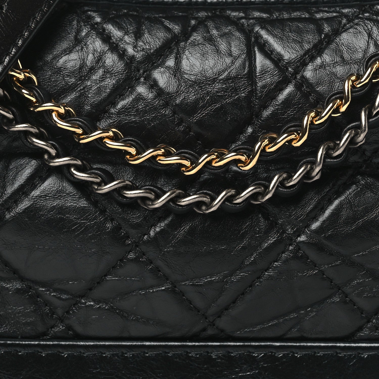 Chanel Aged Calfskin Quilted Small Gabrielle Hobo Black 8 of 10