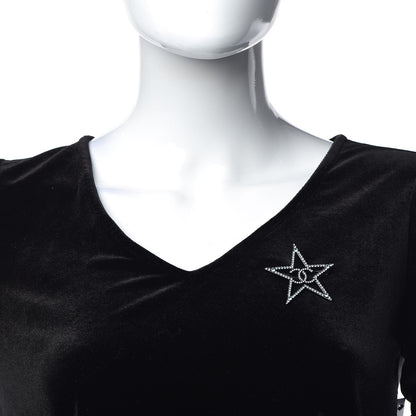 Chanel Ruthenium Crystal Star CC Brooch Blue 2 of 4