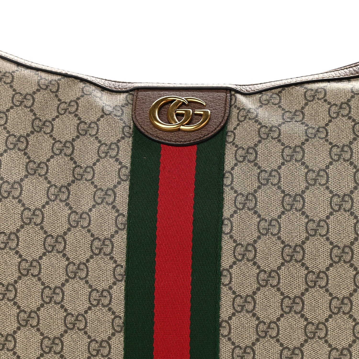 Gucci GG Supreme Monogram Web Ophidia Half Moon Hobo Brown 7 of 16