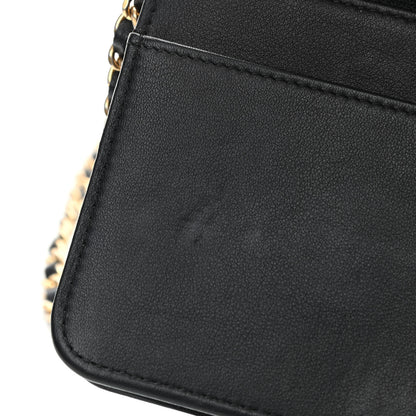 Chanel Calfskin Chevron Boy Wallet On Chain WOC Black 5 of 6