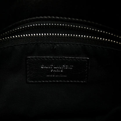 Saint Laurent Lambskin Quilted Toy Loulou Puffer Monogram Chain Satchel Black 5 of 9