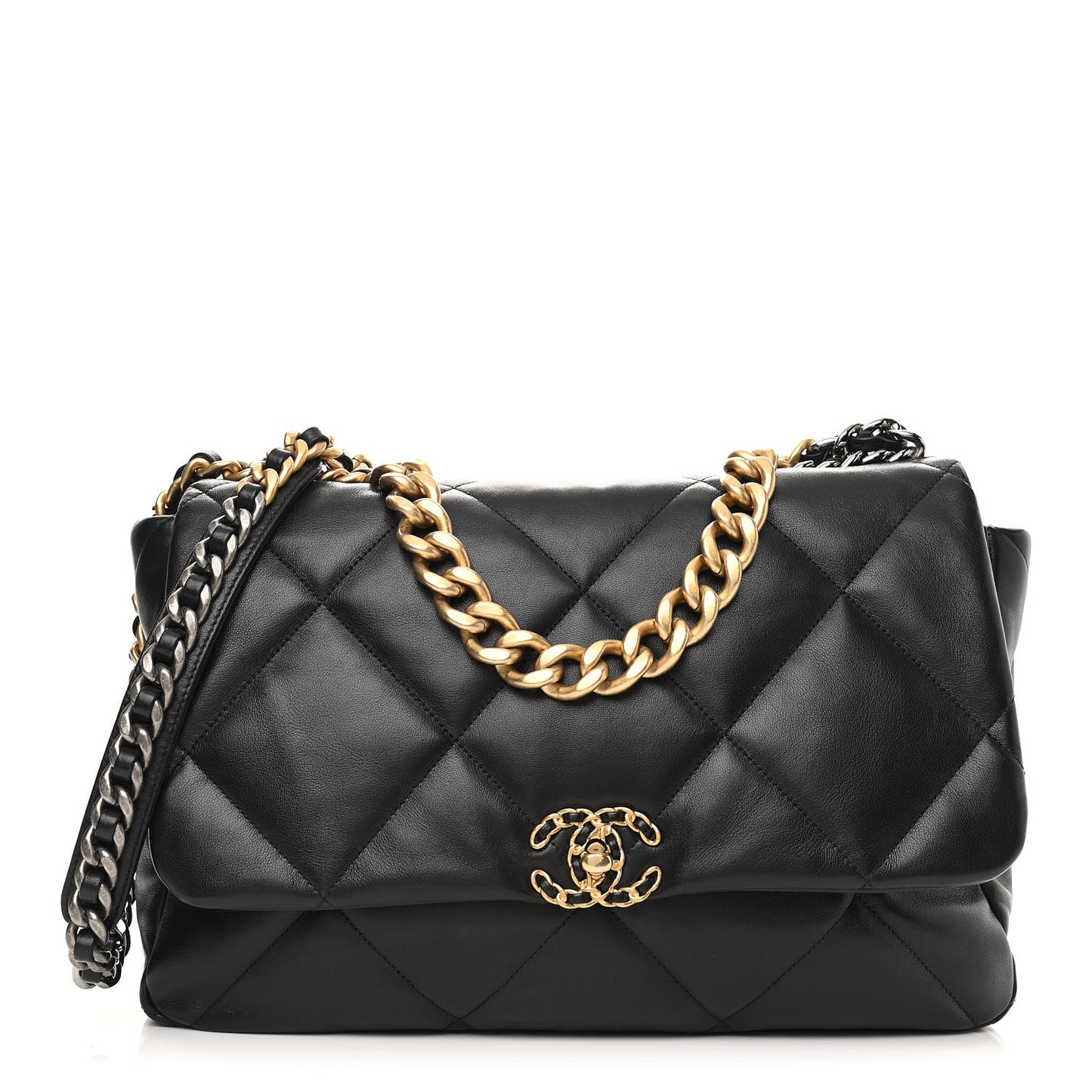 Lambskin Quilted Maxi Chanel 19 Flap Black