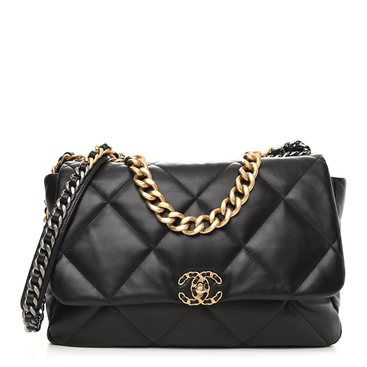 Chanel Lambskin Quilted Maxi Chanel 19 Flap Black 1 of 10