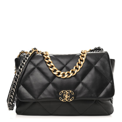 Chanel Lambskin Quilted Maxi Chanel 19 Flap Black 1 of 10