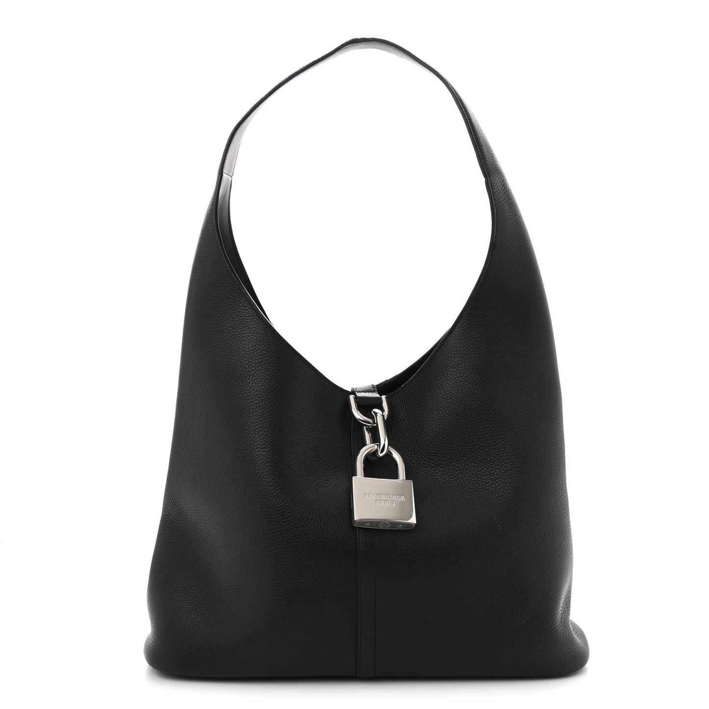 Grained Calfskin Medium Locker Hobo Black