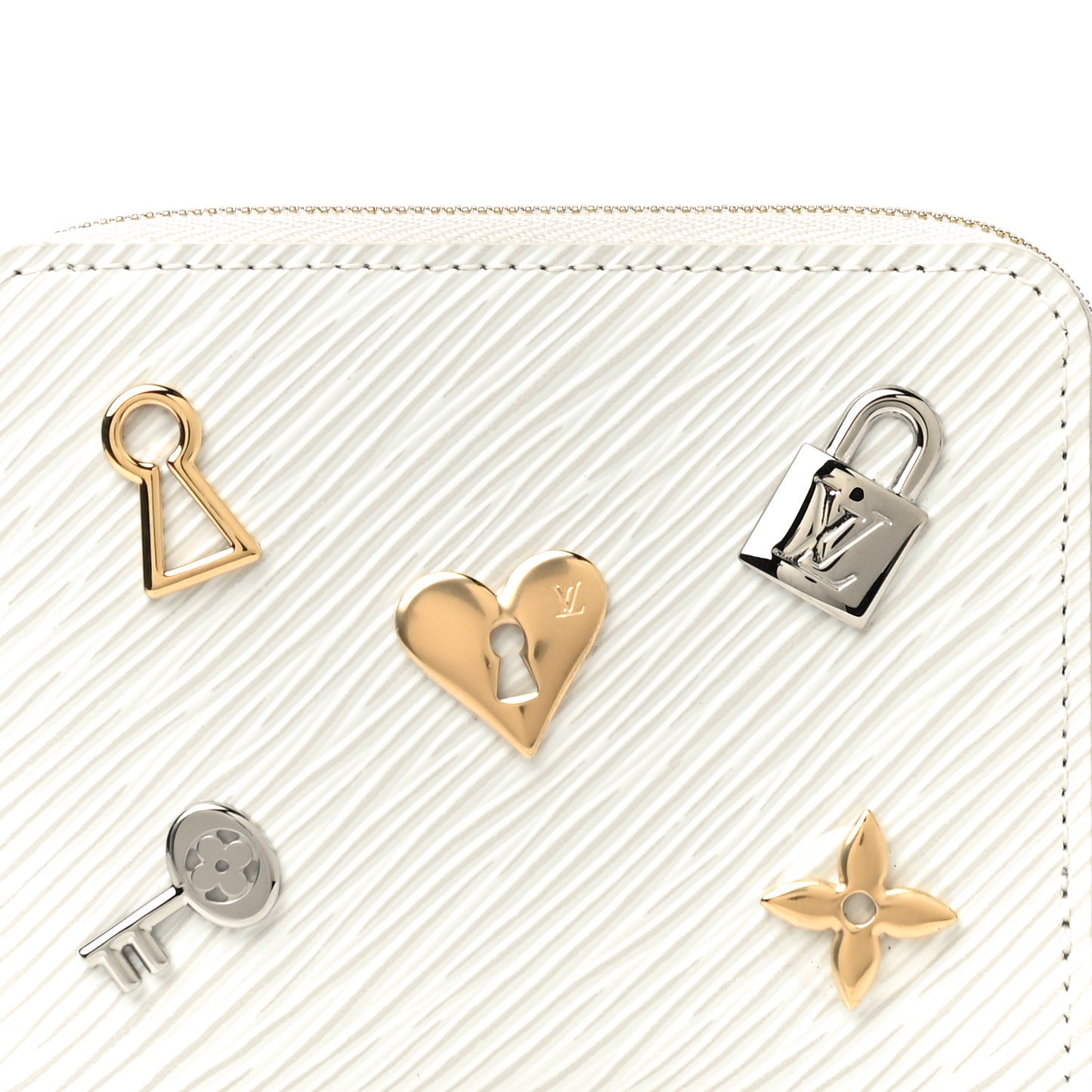 Epi Love Lock Zippy Coin Purse White