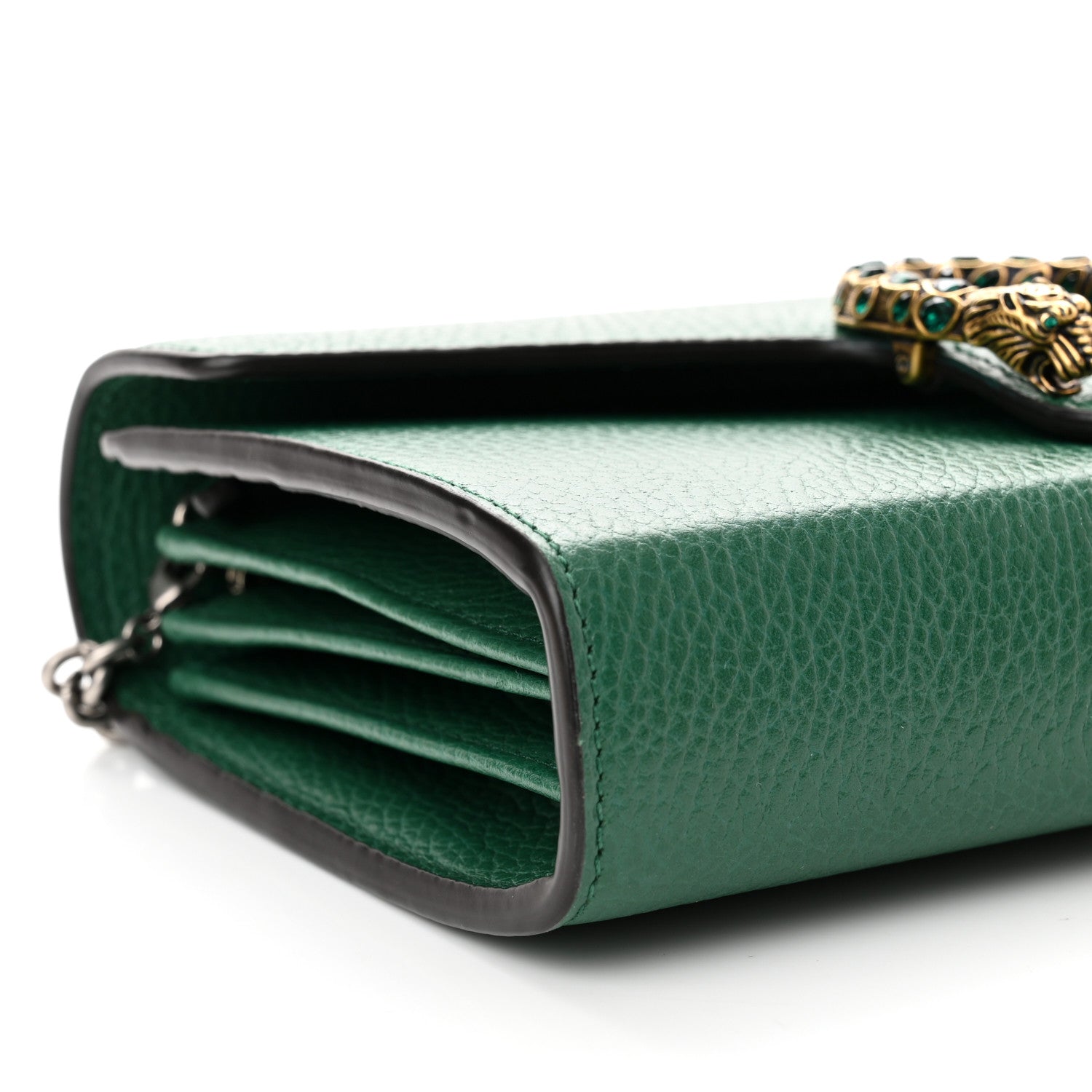 Gucci Calfskin Mini Dionysus Chain Wallet Emerald 8 of 9