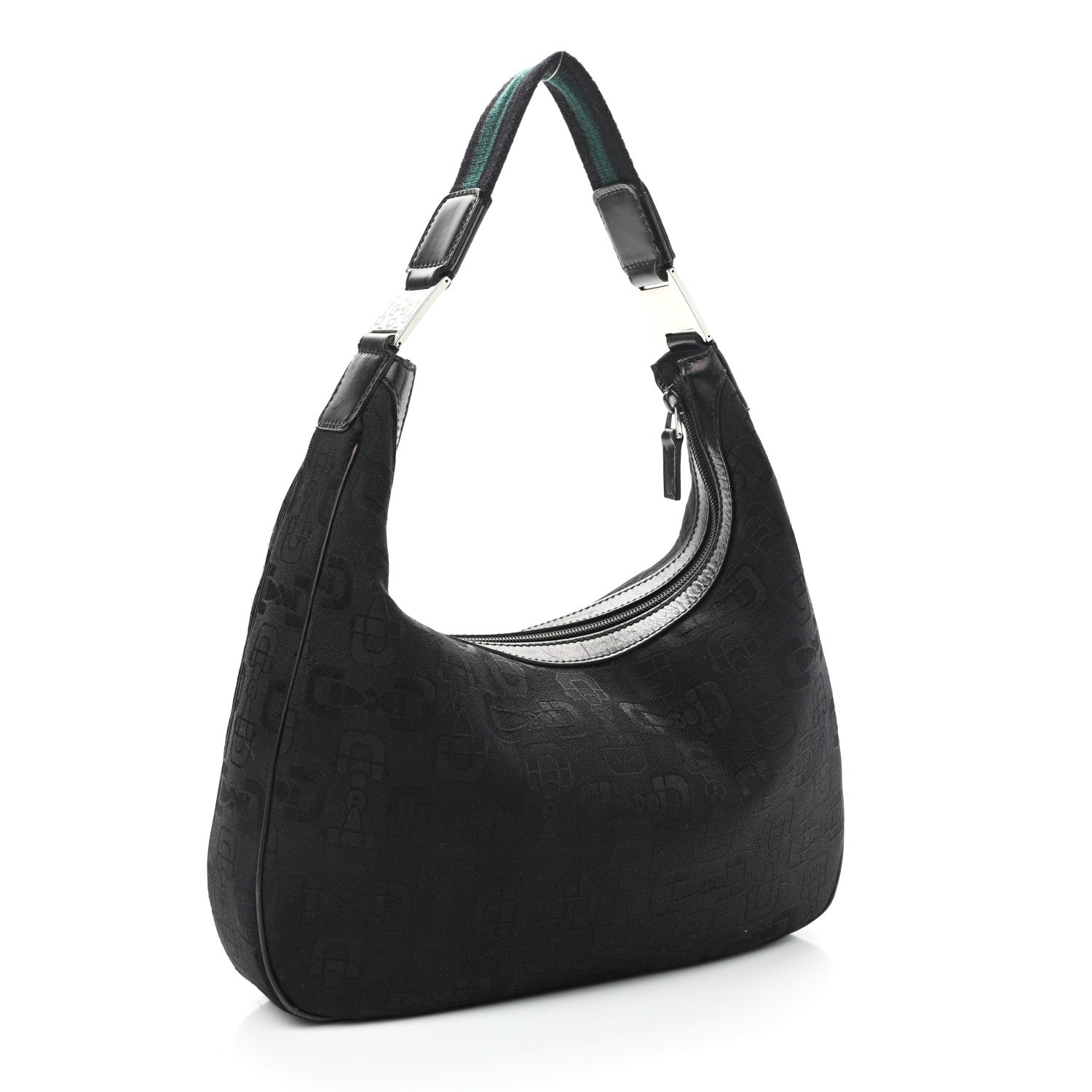 Gucci Canvas Horsebit Hobo Black 3 of 12