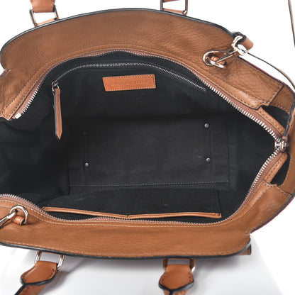 Burberry Mega Check Grained Calfskin Medium Harcourt Satchel Saddle Brown 5 of 9
