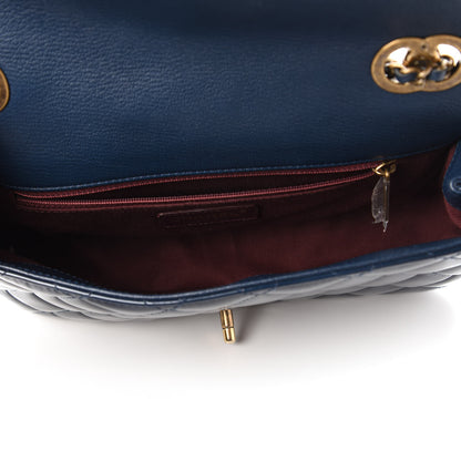Chanel Patent Goatskin Quilted Medium CC Eyelet Flap Blue 5 of 10