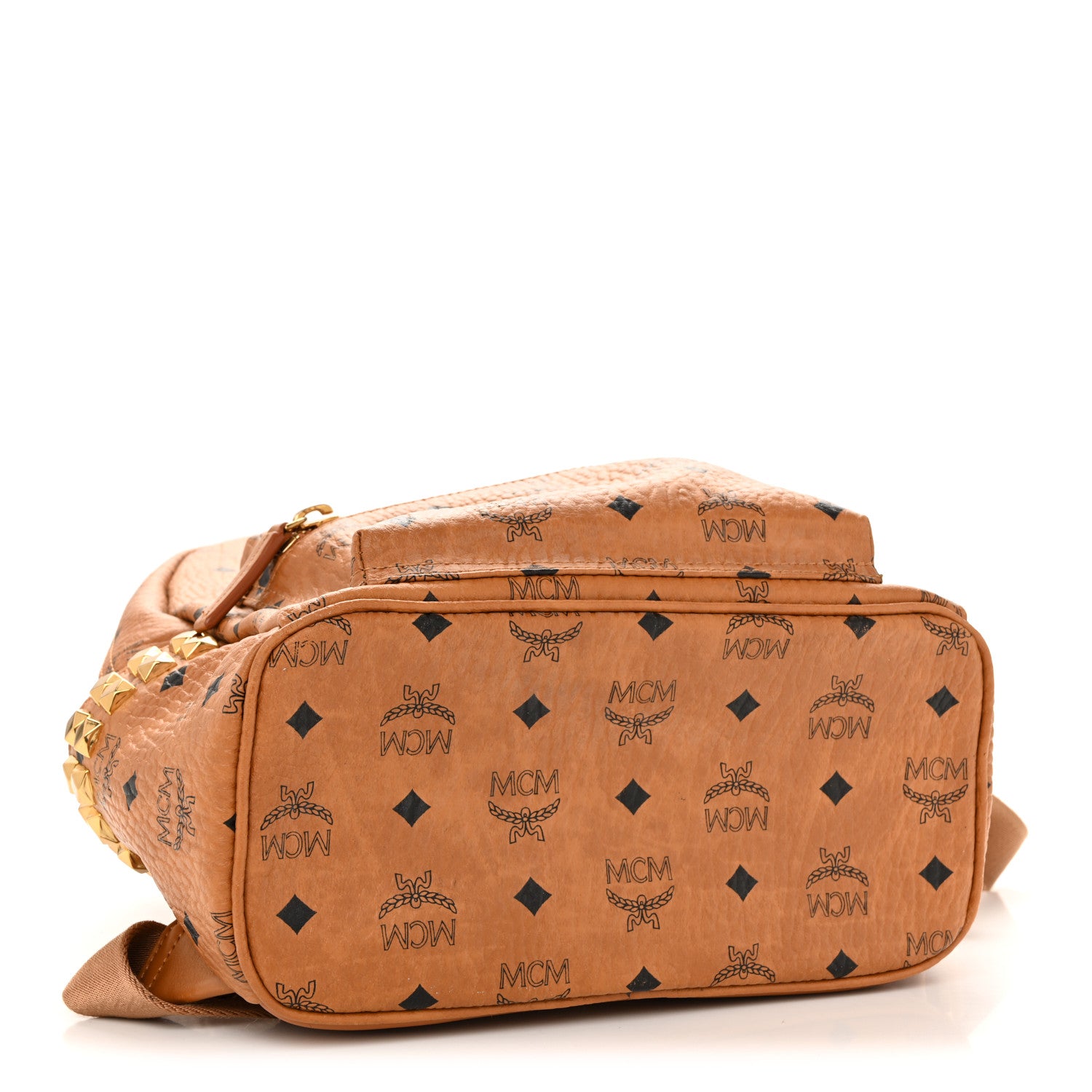 MCM Visetos Small Side Stud Stark Backpack Cognac 4 of 14