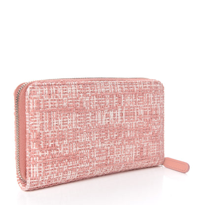 Chanel Lurex Canvas Deauville Medium Zip Around Wallet Pink 3 of 11