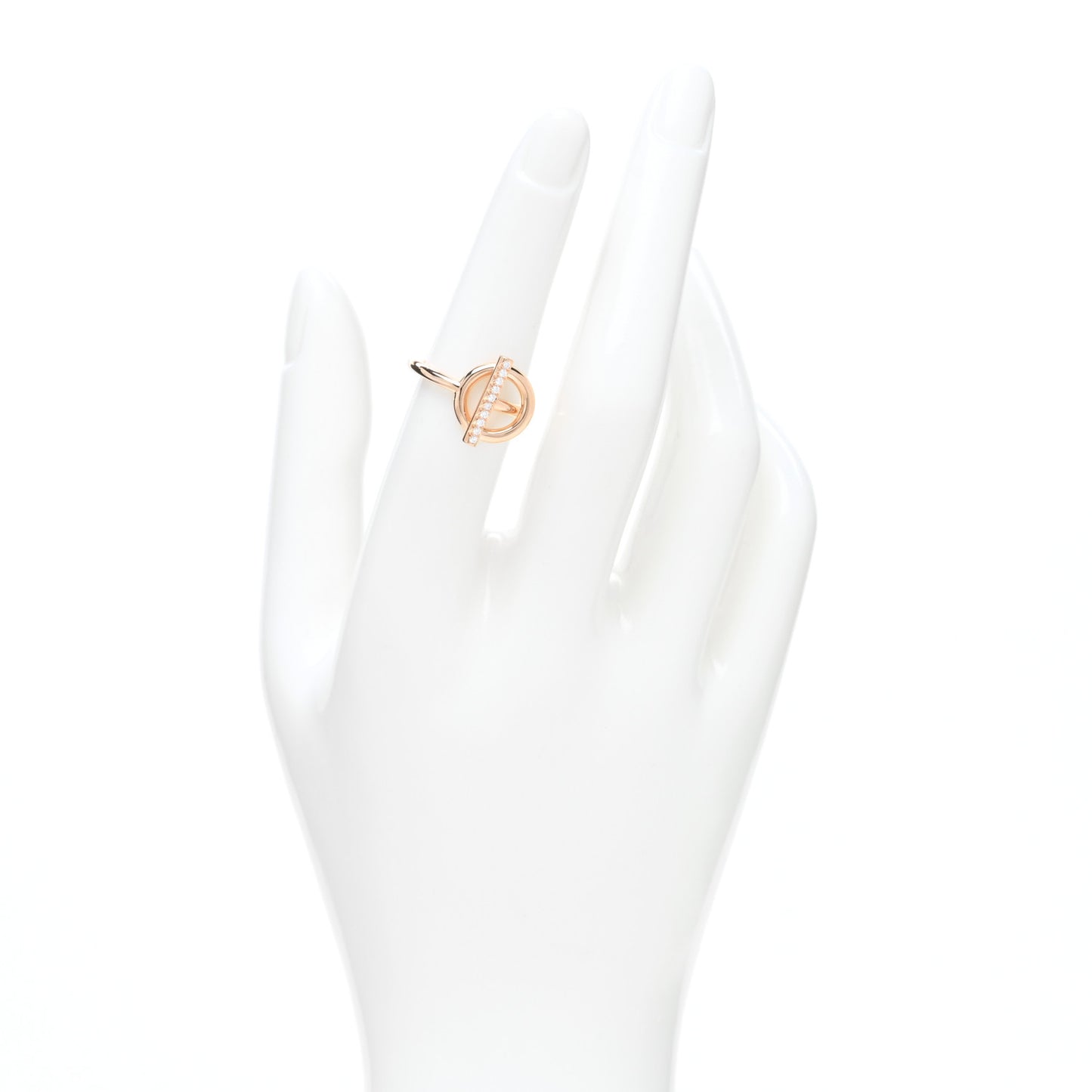18K Rose Gold Diamond PM Echappee Ring 51 5.75