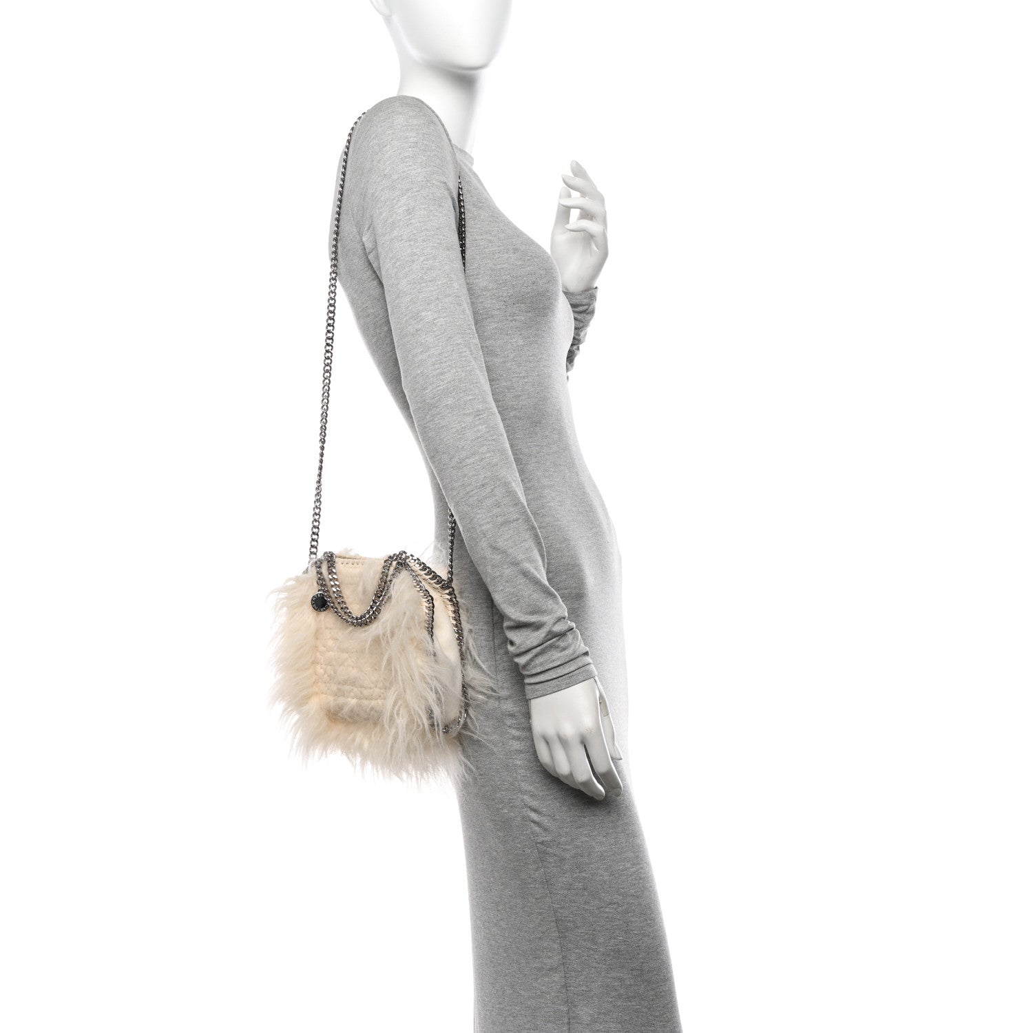 Stella McCartney Eco Fur Tiny Falabella Tote Ivory 2 of 9
