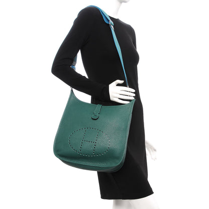 Hermes Taurillon Clemence Evelyne III GM Malachite Bleu Izmir 2 of 11