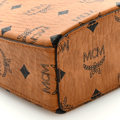 MCM Metallic Calfskin Visetos Stark Pushlock Clutch Cognac 7 of 8