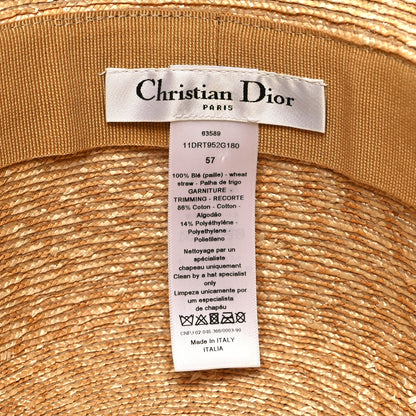 Christian Dior Straw Dioresort Small Brim Hat 57 Natural 8 of 8