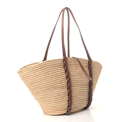 Prada Paglia Vitello Woven Braided Basket Tote Naturale Cognac 2 of 4
