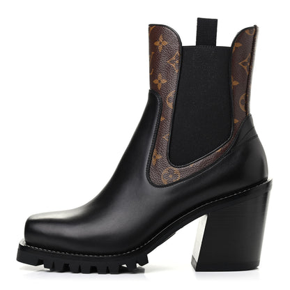 Louis Vuitton Patent Monogram Limitless Ankle Boots 41 Black 1 of 8