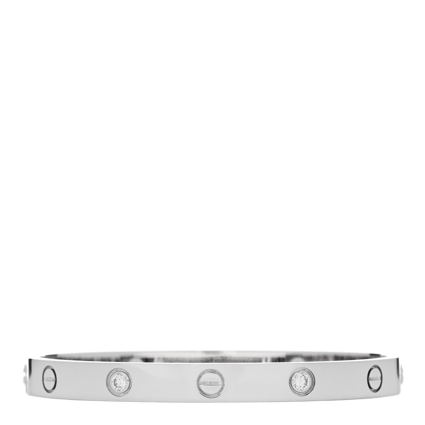 18K White Gold 4 Diamond Love Bracelet 17