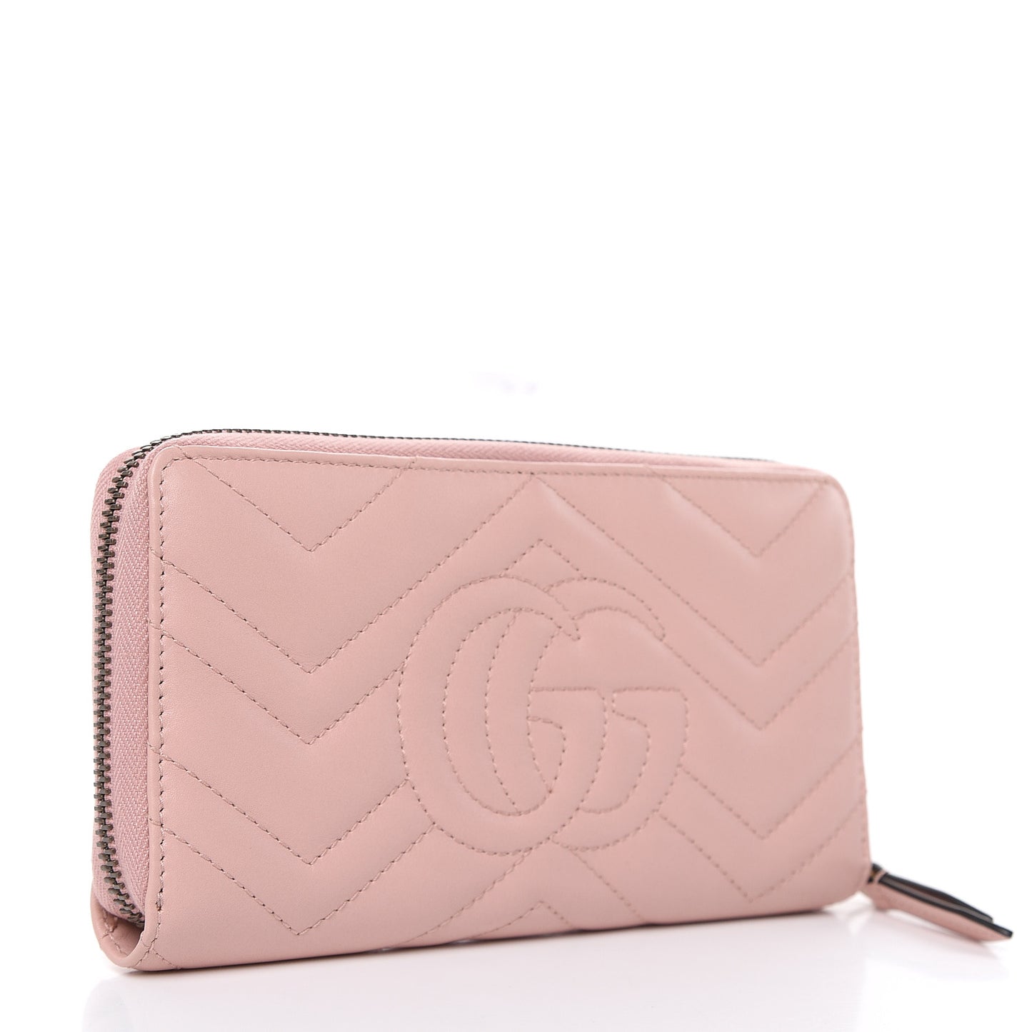 Calfskin Matelasse GG Marmont Zip Around Wallet Perfect Pink