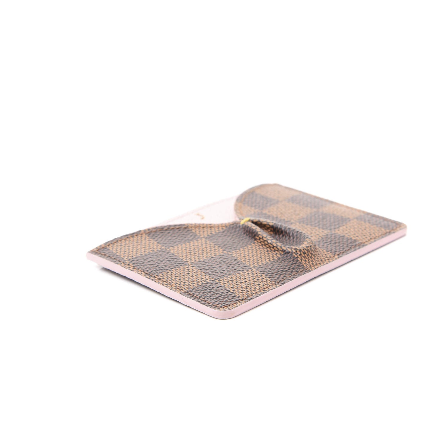 Damier Ebene Caissa Card Holder Rose Ballerine