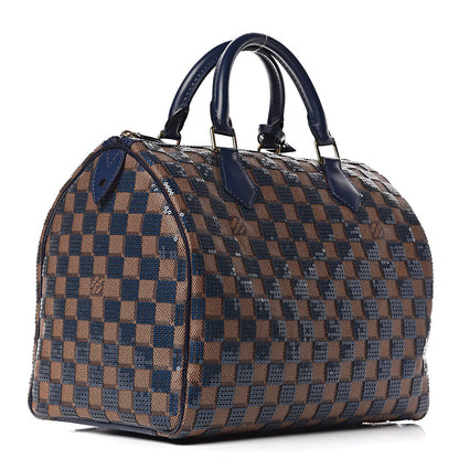Louis Vuitton Damier Paillettes Speedy 30 Blue 3 of 10