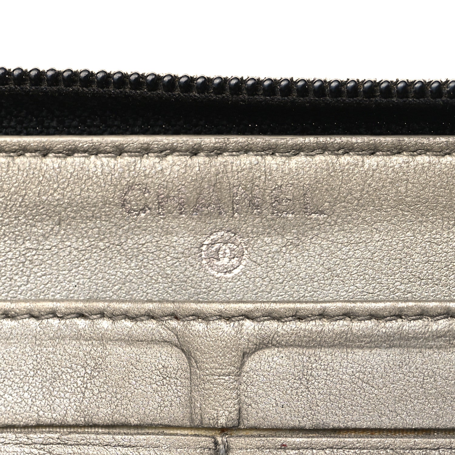 Chanel Lambskin Camellia Embossed Large Zip Around Gusset Wallet Black 6 of 10