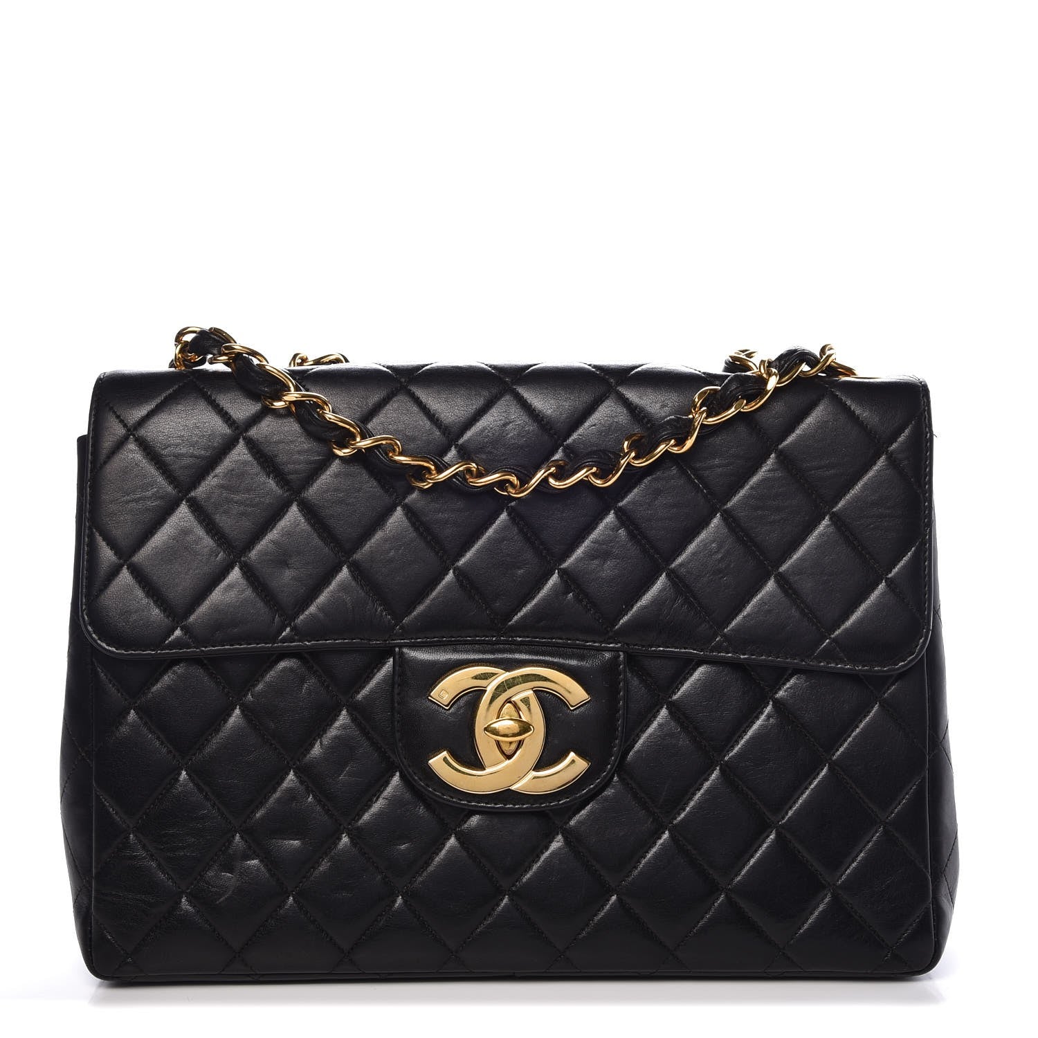 Chanel Lambskin Quilted Jumbo Single Flap Black 1 of 16