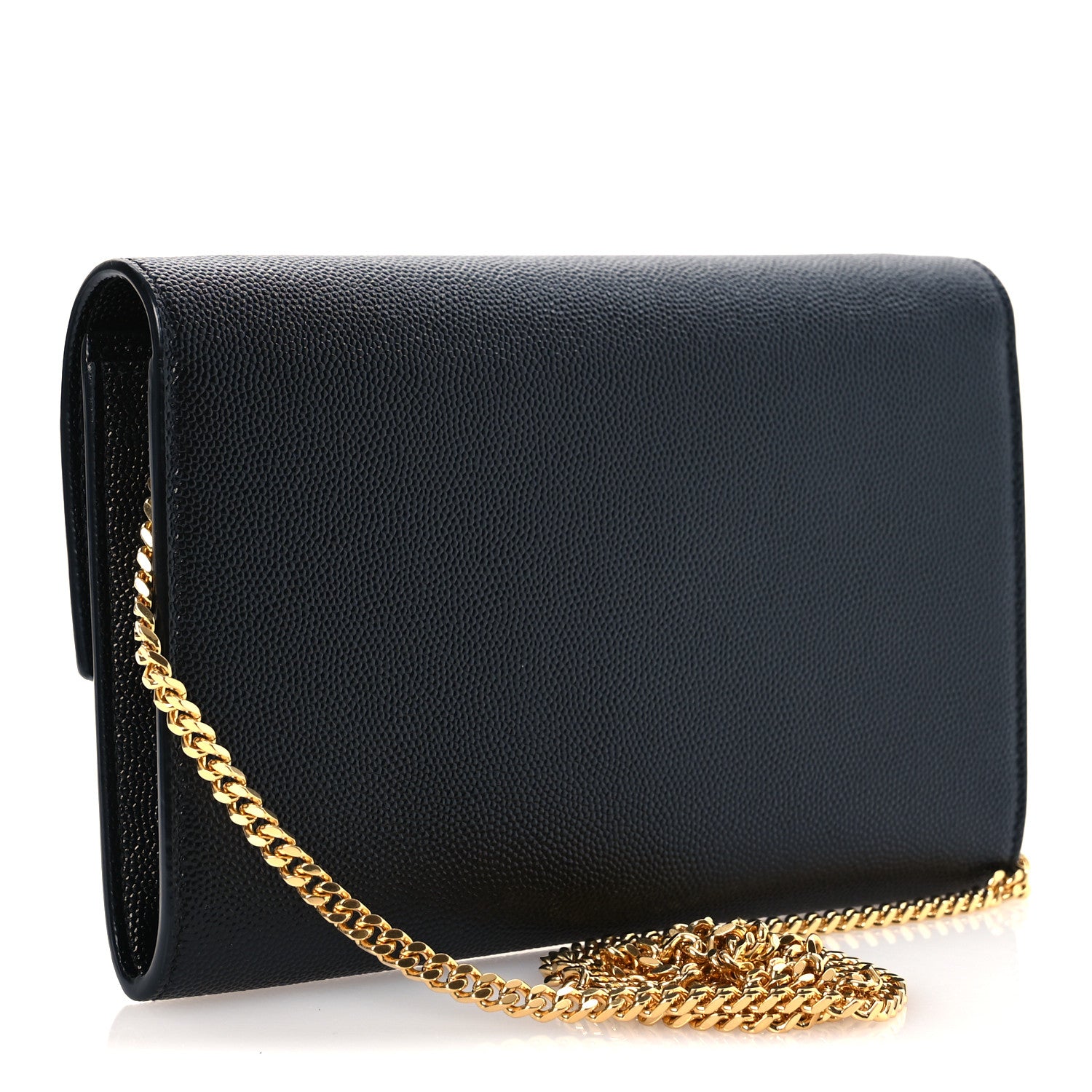Saint Laurent Grain de Poudre Uptown Chain Wallet Black 3 of 14