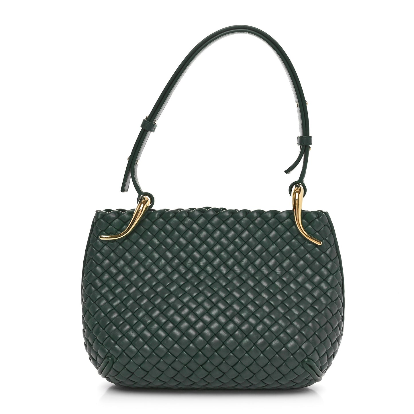 Nappa Intrecciato Small Clicker Shoulder Bag Raintree
