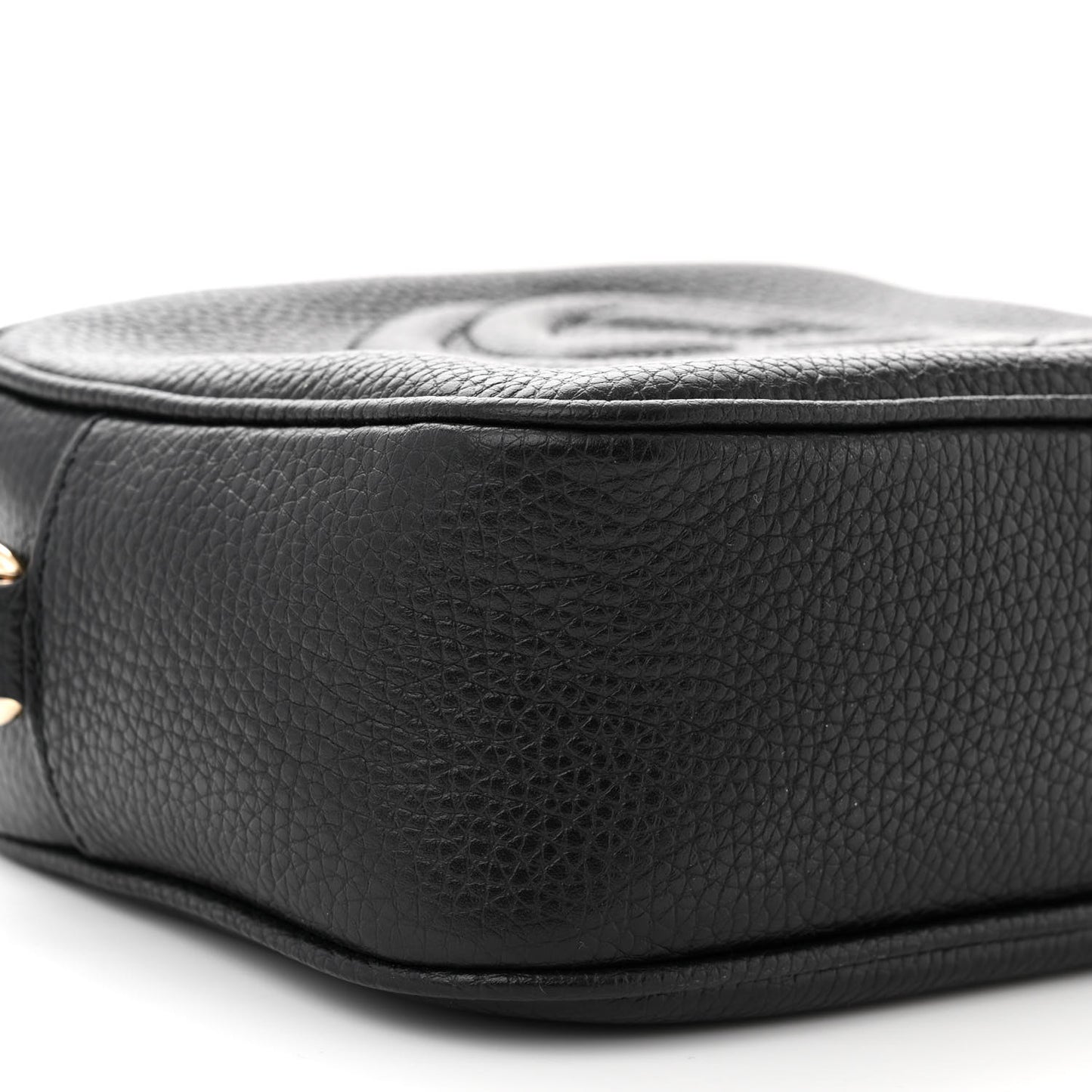 Pebbled Calfskin Small Soho Disco Bag Black