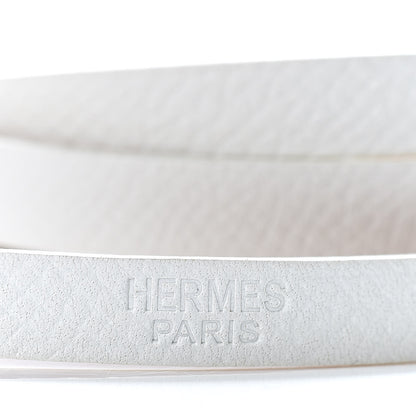 Hermes Epsom Hapi 3 MM Triple Tour Wrap Bracelet M White 4 of 6